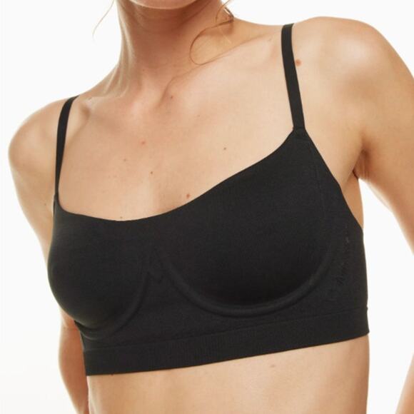 Calvin Klein NWT Black Fusion Bonded Flex Unlined Balconette Bralette Bra Small - Picture 1 of 11